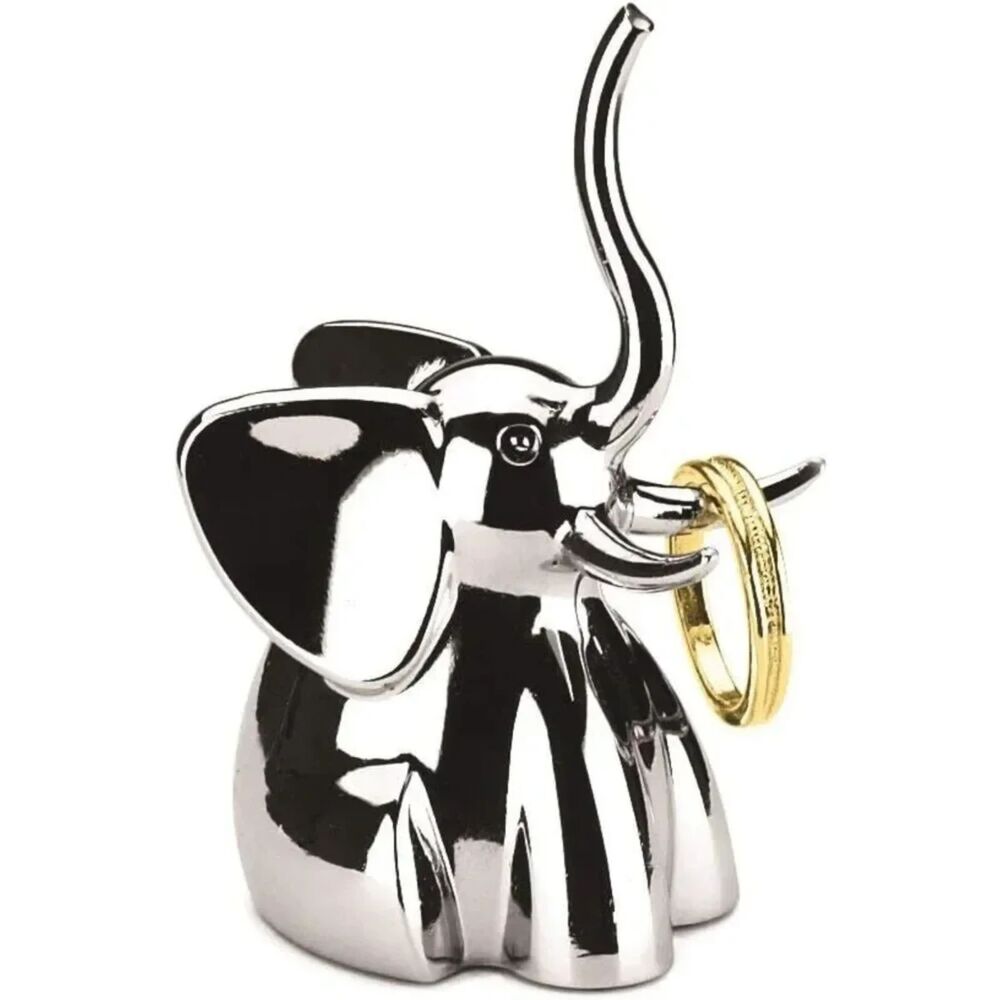 Umbra Zoola Elephant Ring Holder Chrome Silver Jewelry Trinket Display